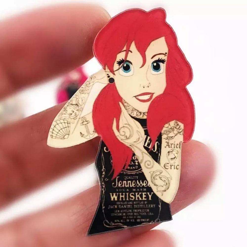 Ariel Punk Princess Acrylic Pin Tattooed Gothic